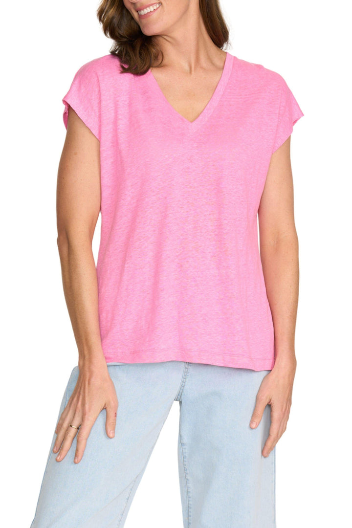 FOIL TOP XS / PINK BUTTONS UP TOP - FO8245