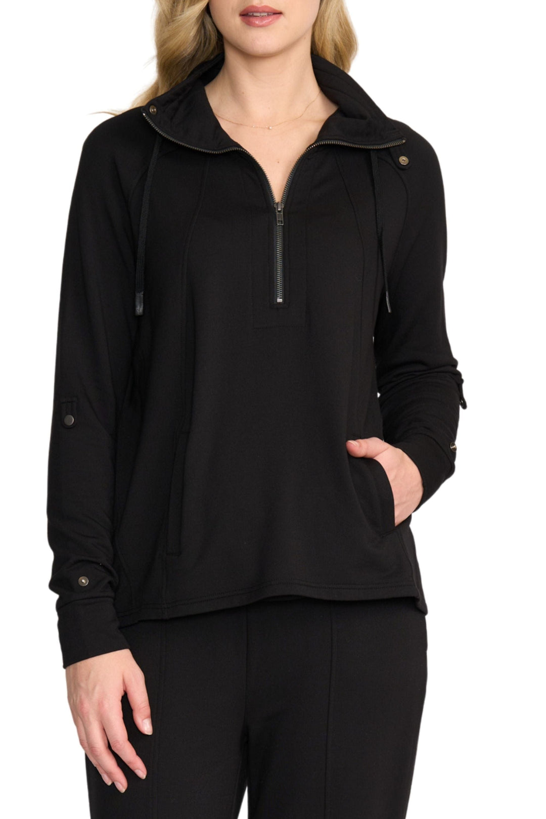 FOIL TRACK TOP XS / BLACK SOFT SETTING SWEATER - FO8440