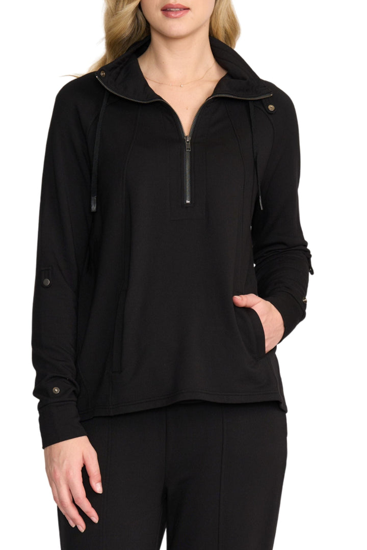 FOIL TRACK TOP XS / BLACK SOFT SETTING SWEATER - FO8440