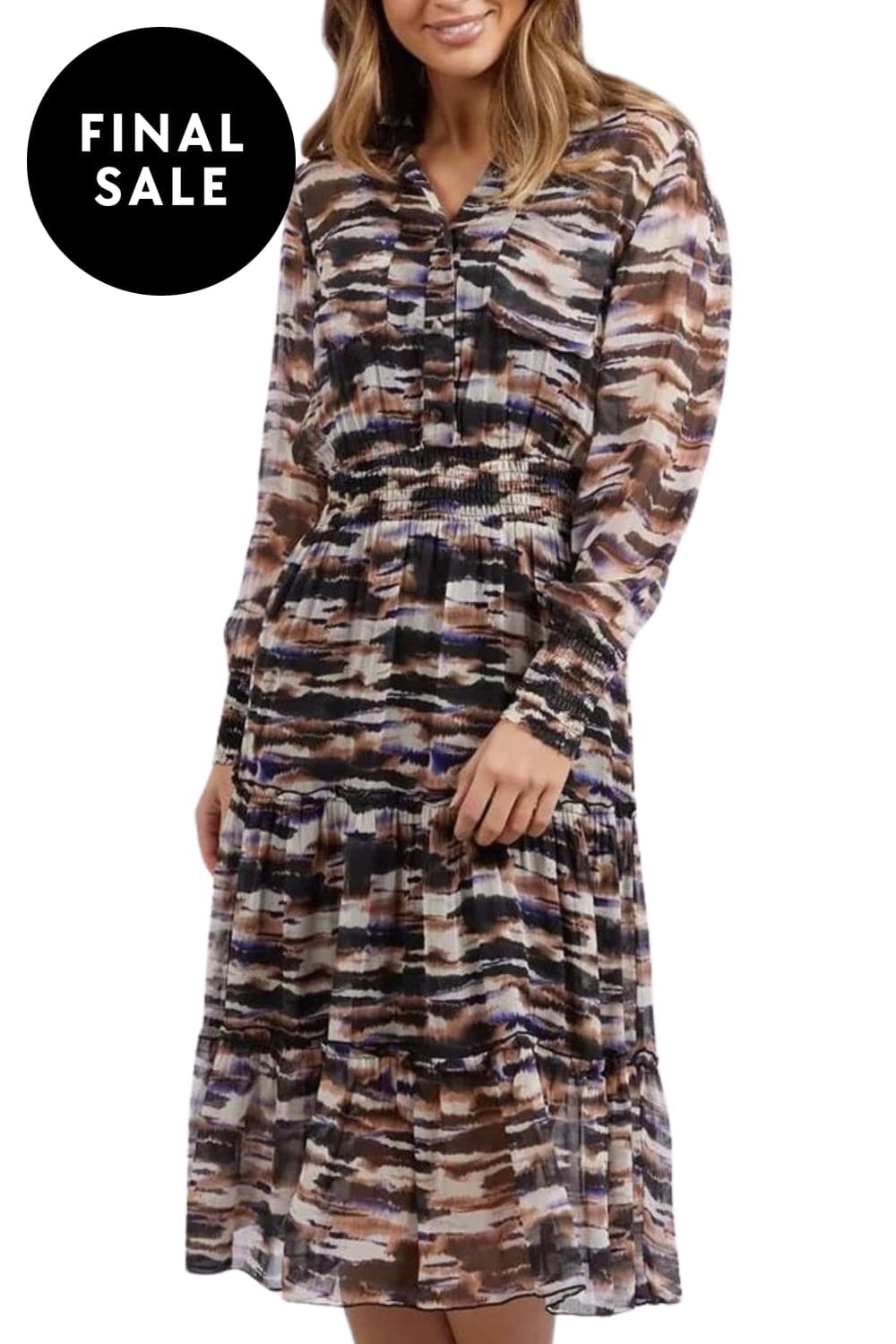 FOXWOOD DRESS 10 / PRINT MALA ABSTRACT DRESS - 5532021