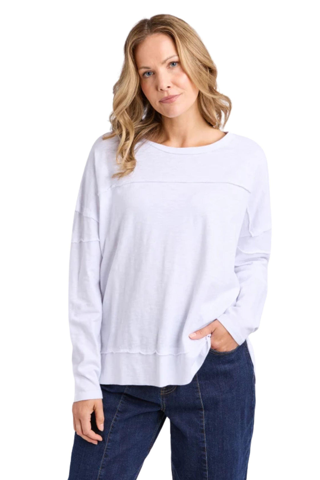 FOXWOOD TOP WHITE / 8 JAYNE THROW ON TOP - 55X0108