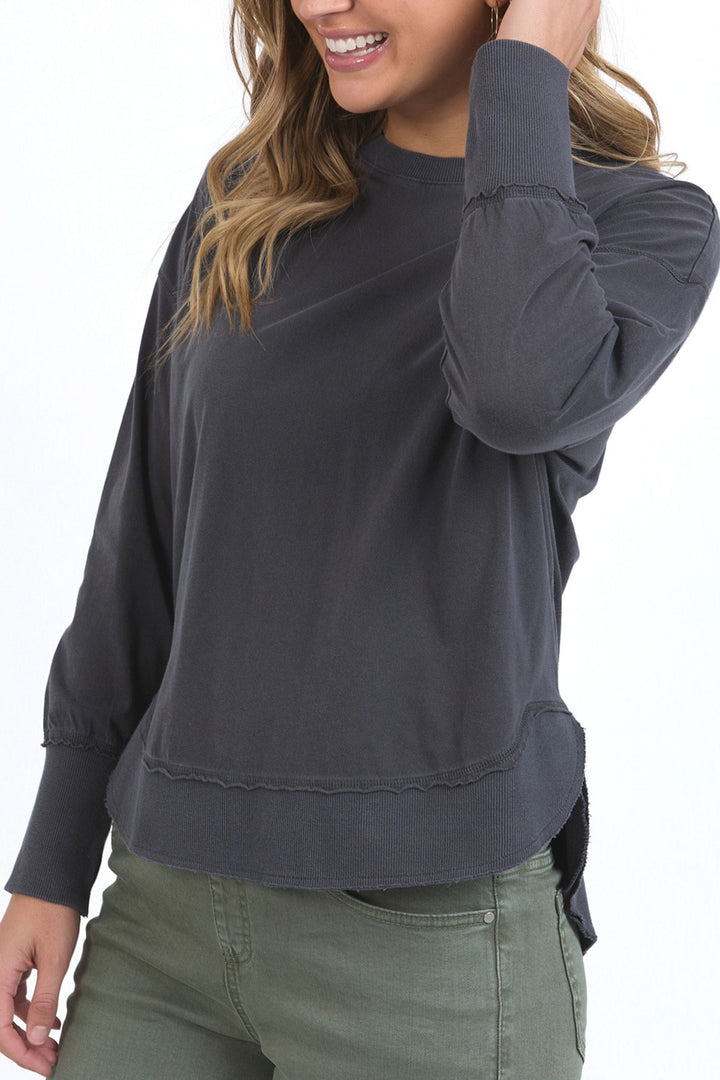 FOXWOOD TRACK TOP 8 / CHARCOAL FARRAH LONG SLEEVE -55X0198