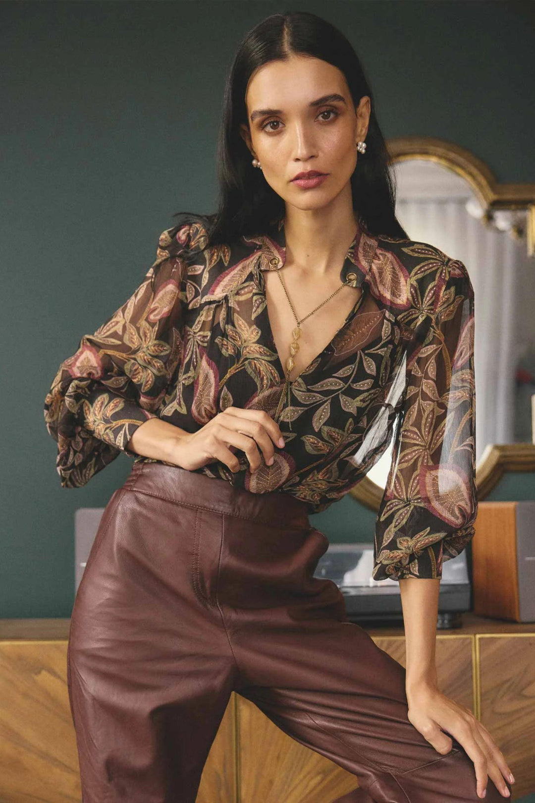FREYA SHEER EMBELLISHED BLOUSE - OW22122 - BLOUSE