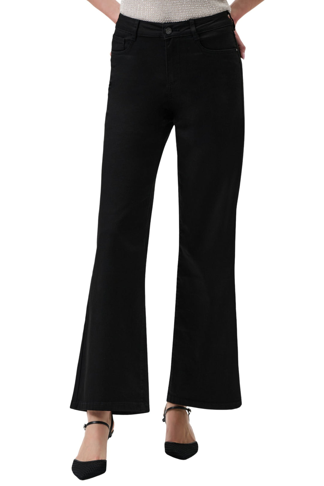 GOLDIE WIDE LEG JEAN - 251968JR - BLACK / 8 - JEANS
