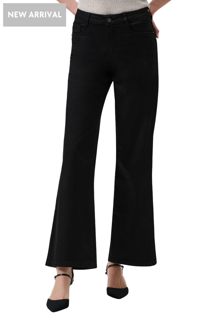 GOLDIE WIDE LEG JEAN - 251968JR - BLACK / 8 - JEANS