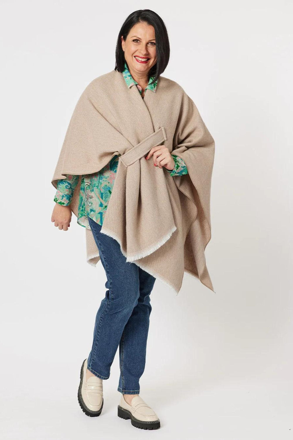 GORDON SMITH CARDIGAN NATURAL ESSENTIAL WRAP - 45542GS