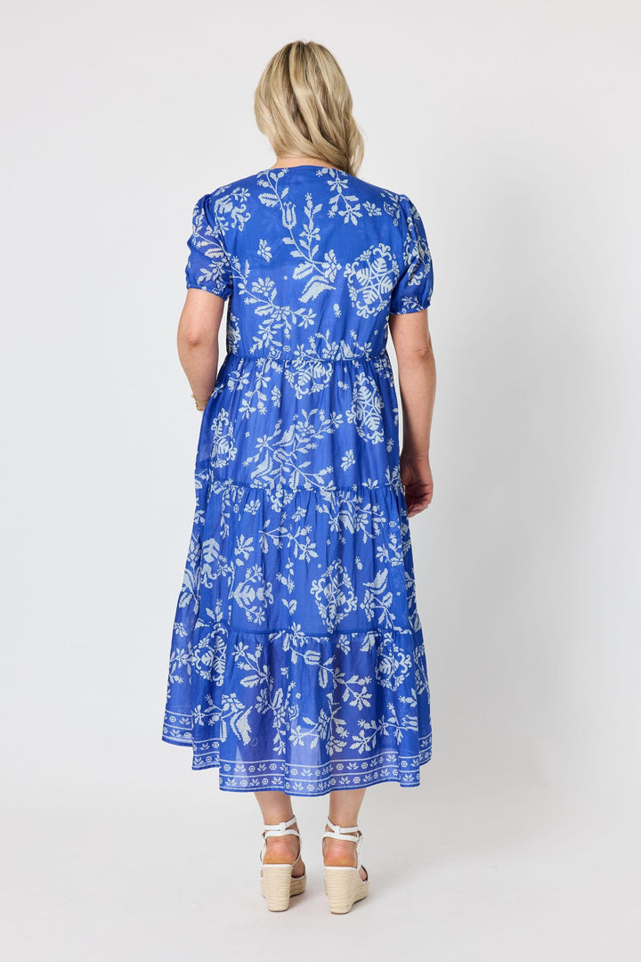 GORDON SMITH DRESS AZURE GARDEN PRINT DRESS - 50222GS