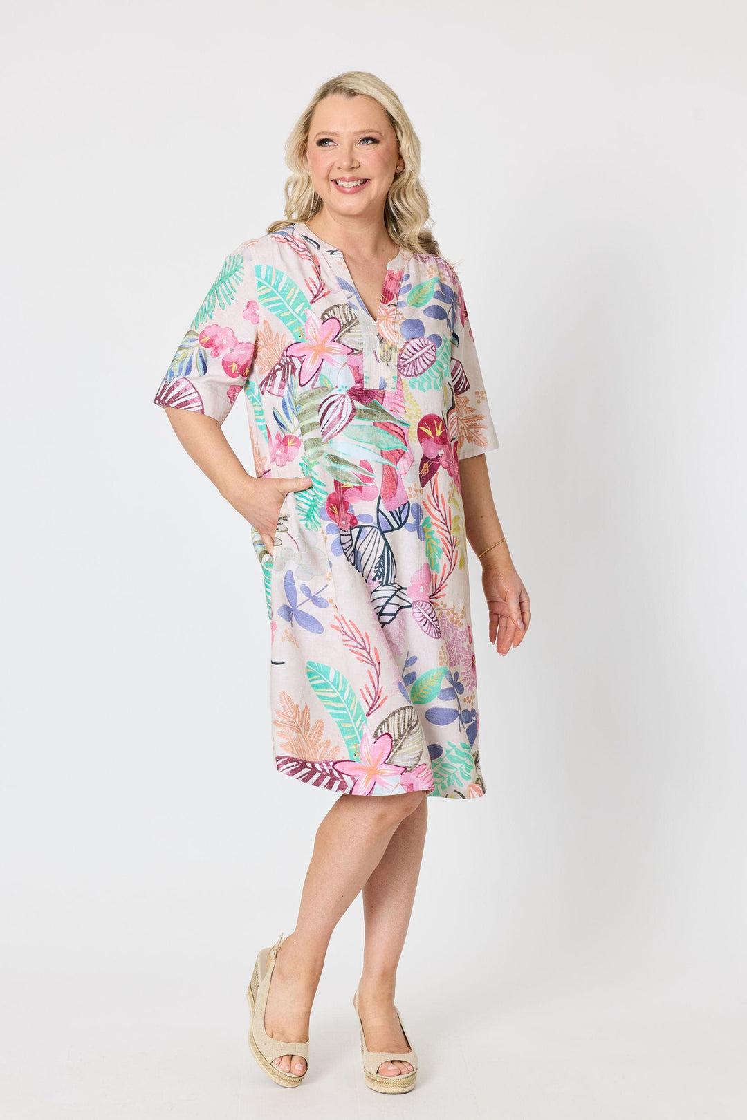 GORDON SMITH DRESS DESERT ROSE PRINT DRESS - 49479GS