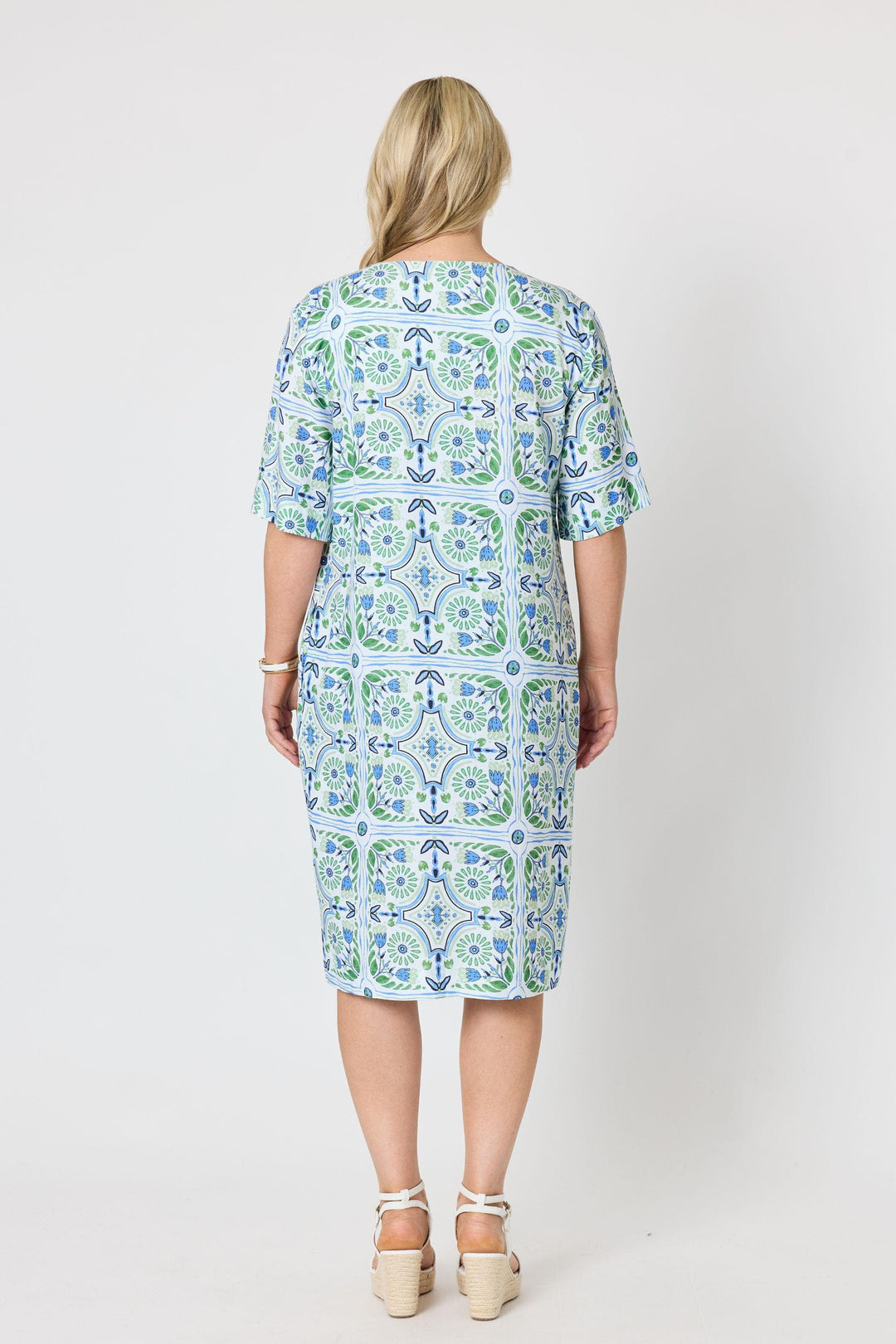 GORDON SMITH DRESS PALM BEACH PRINT DRESS - 49620GS