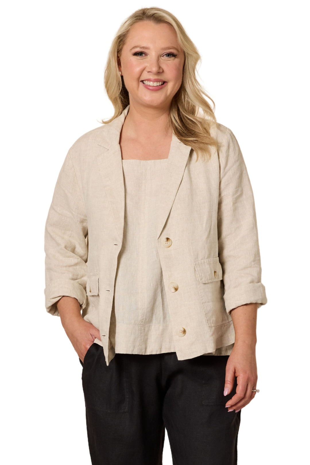 GORDON SMITH JACKET NATURAL / 8 DANIELLE LINEN JACKET - 37285GS