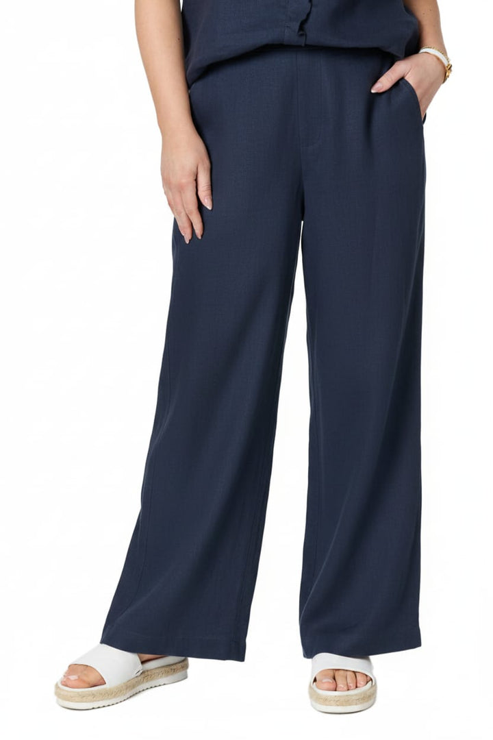 GORDON SMITH PANTS 8 / NAVY LUELLA LINEN PANT - 49713