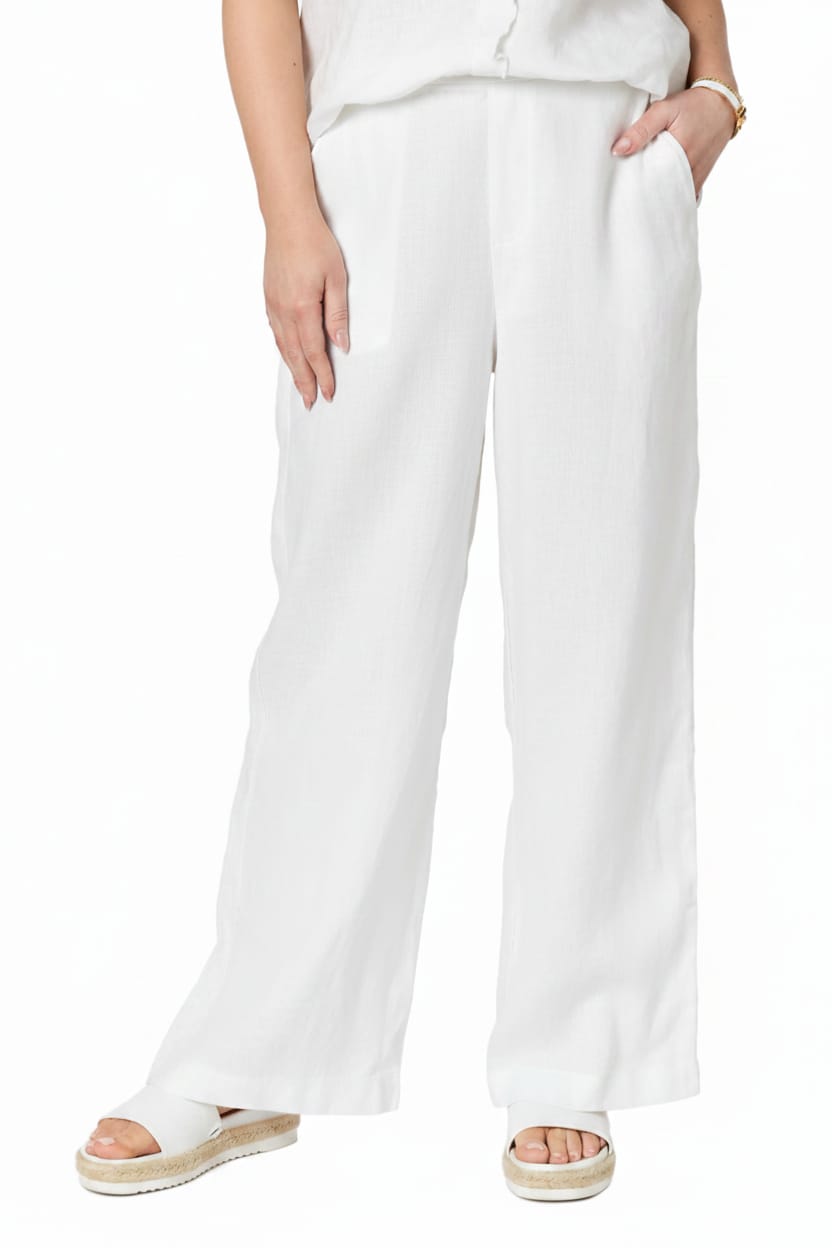 GORDON SMITH PANTS 8 / WHITE LUELLA LINEN PANT - 49713