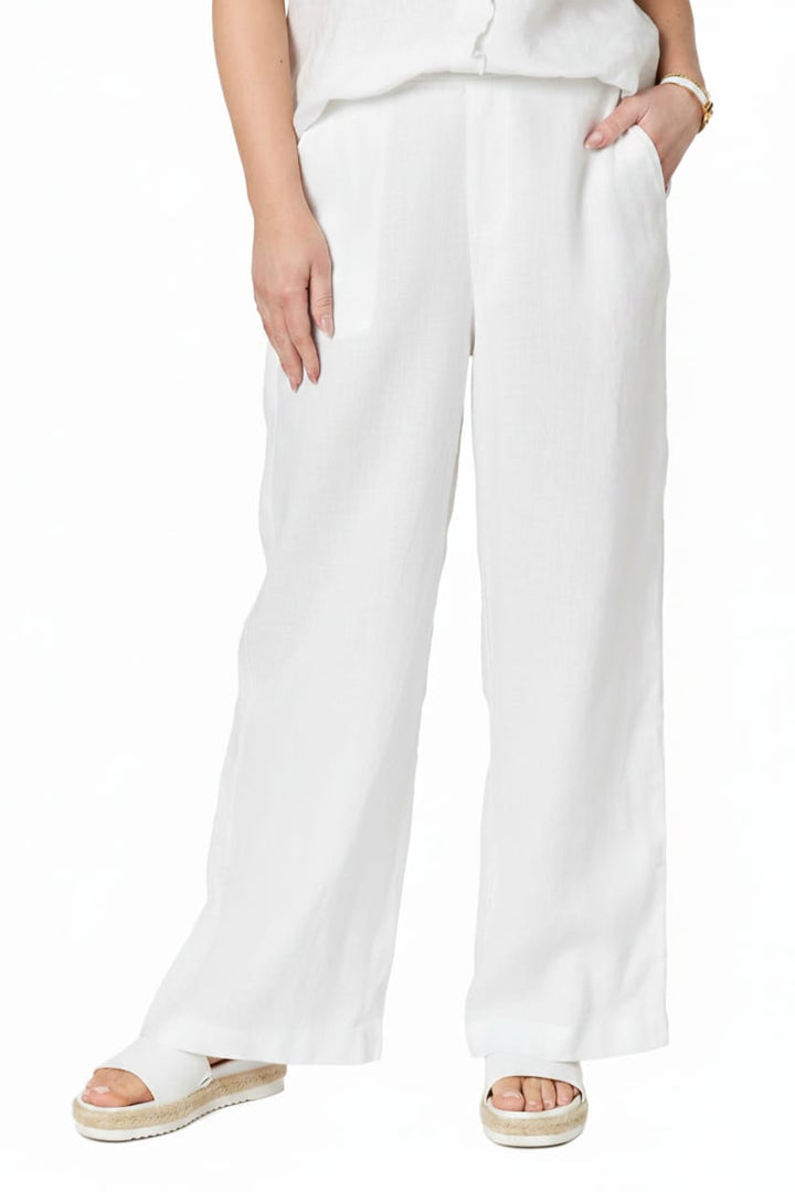 GORDON SMITH PANTS 8 / WHITE LUELLA LINEN PANT - 49713