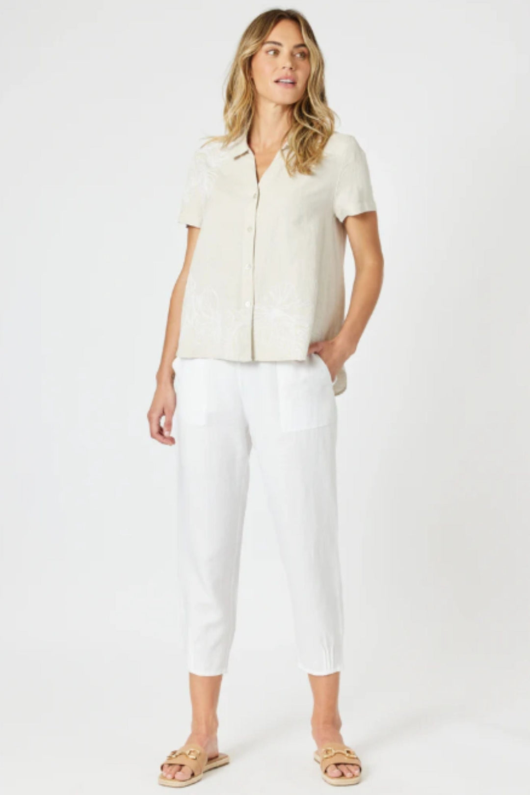 GORDON SMITH SHIRT LINO EMBROIDERED SHIRT - 48168GS