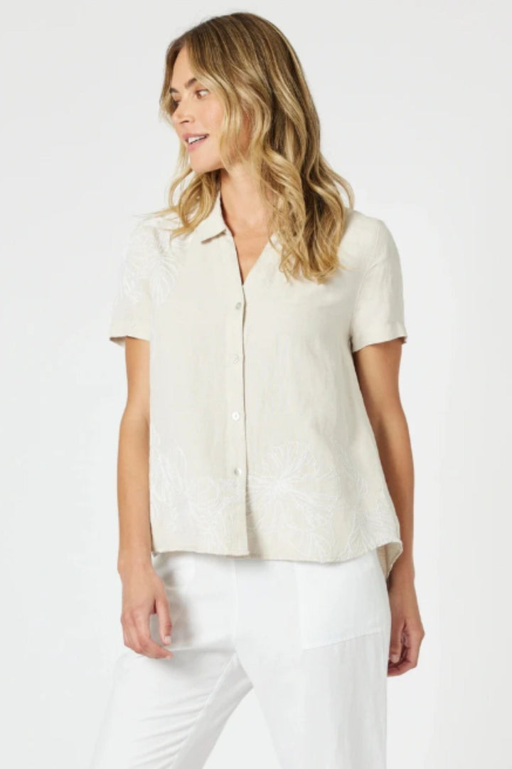 GORDON SMITH SHIRT LINO EMBROIDERED SHIRT - 48168GS