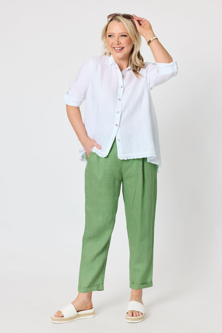GORDON SMITH SHIRT MILLY RUFFLE HEM SHIRT - 49444GS