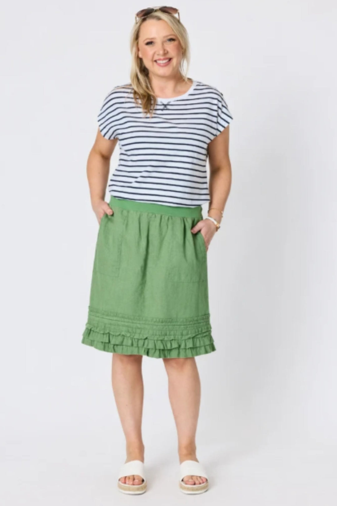 GORDON SMITH SKIRT RUFFLE HEM SKIRT - 37383GS