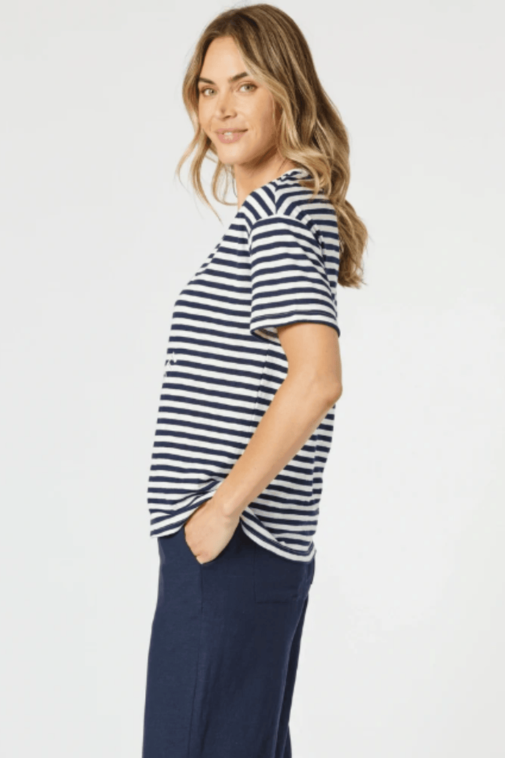 GORDON SMITH T-SHIRT COTE D AZUR STRIPE TEE - 48199GS