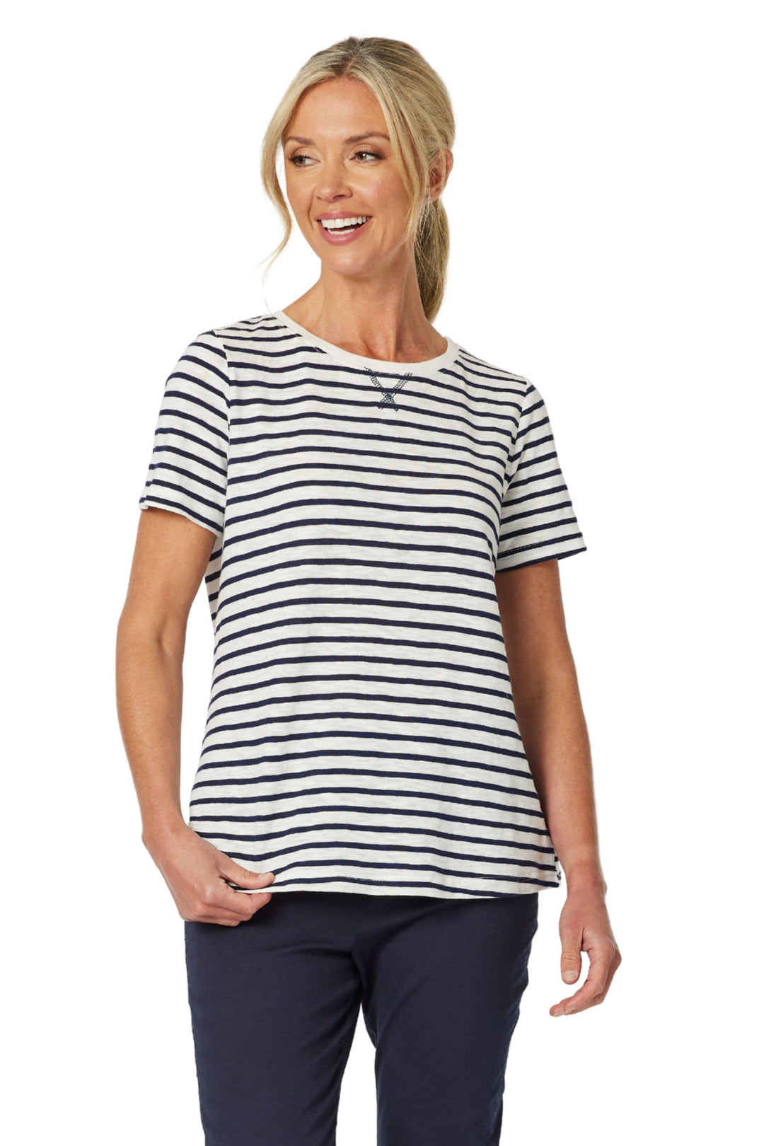 GORDON SMITH T-SHIRT XS / NAVY CLASSIC STRIPE TEE - 45698GS