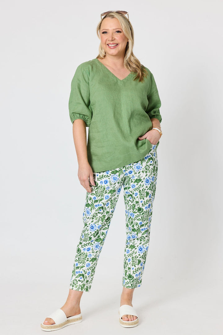 GORDON SMITH TOP 8 / FERN ANNA LINEN TOP - 49447GS