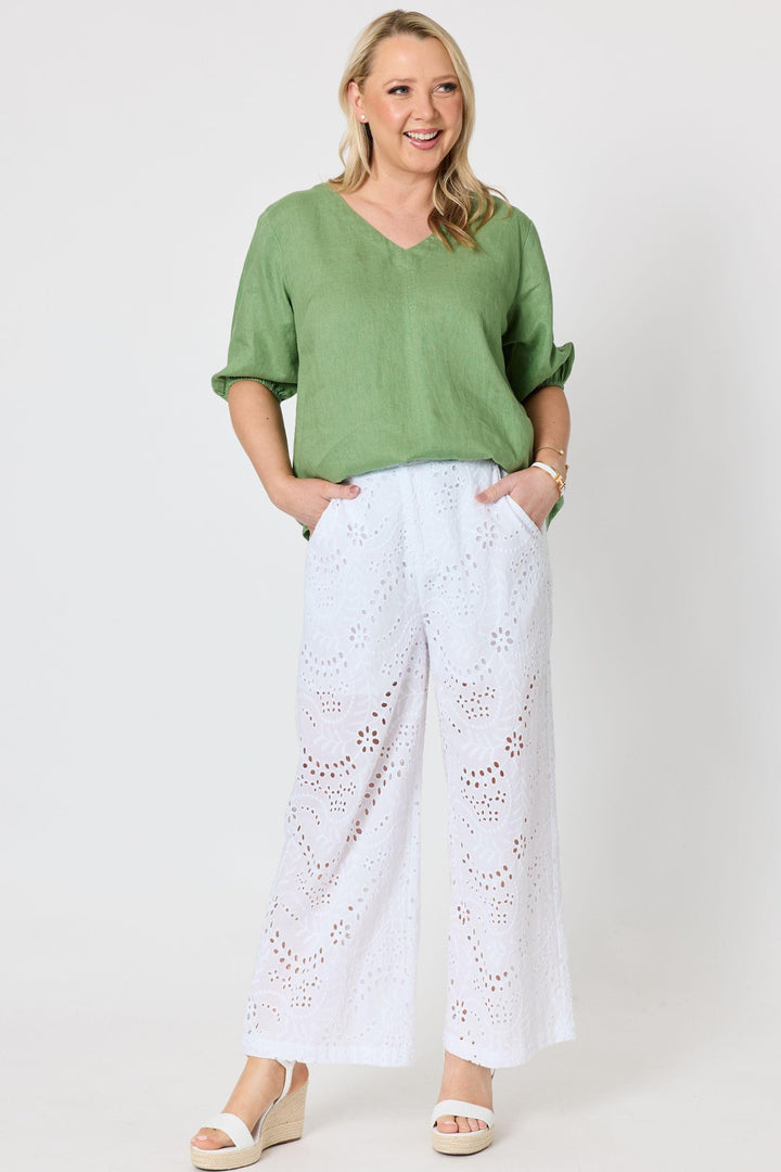 GORDON SMITH TOP ANNA LINEN TOP - 49447GS