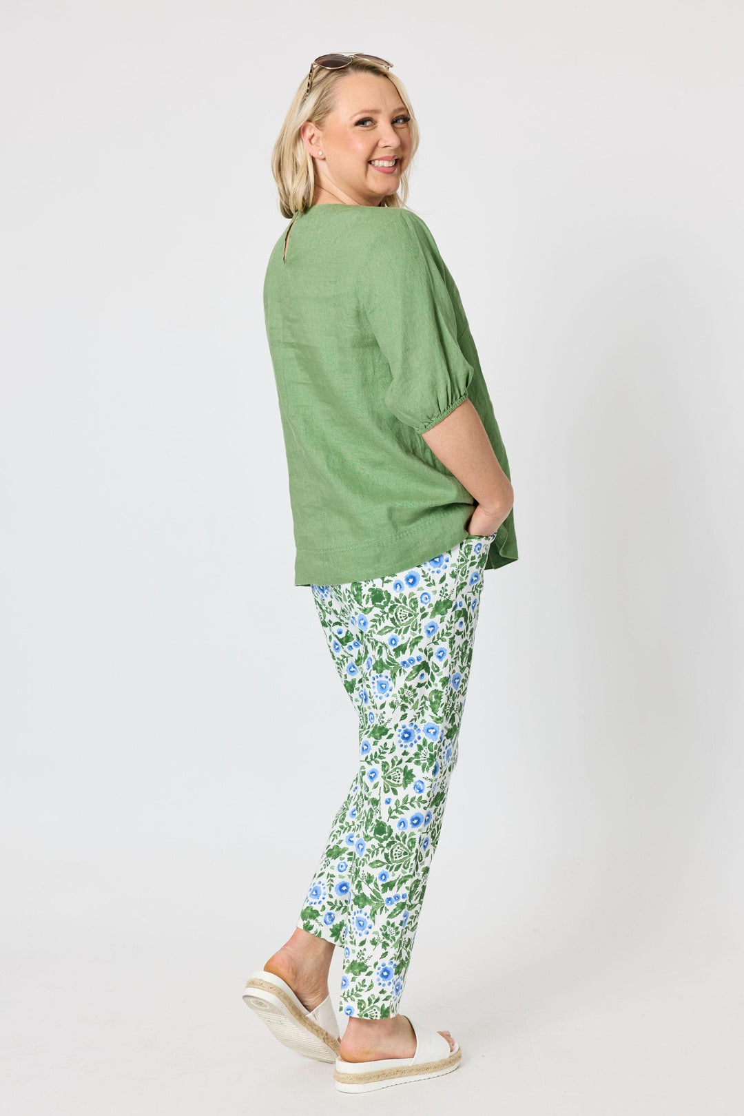 GORDON SMITH TOP ANNA LINEN TOP - 49447GS