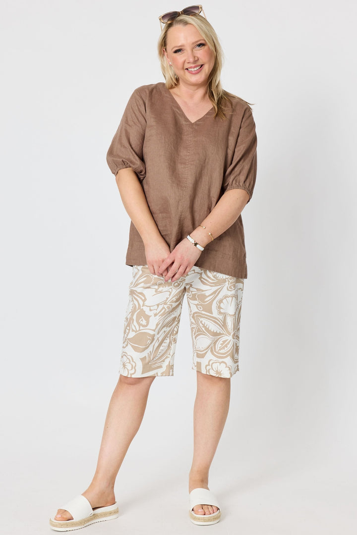 GORDON SMITH TOP ANNA LINEN TOP - 49447GS