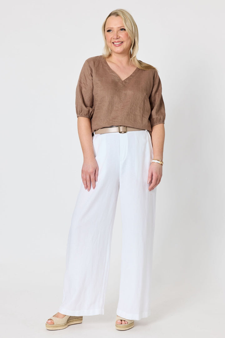 GORDON SMITH TOP ANNA LINEN TOP - 49447GS