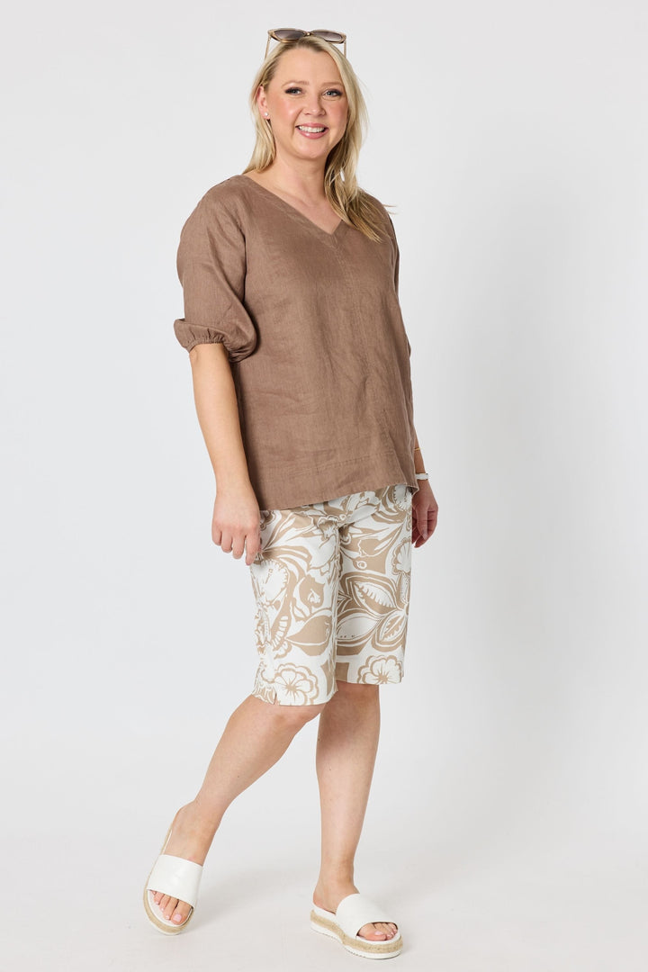 GORDON SMITH TOP ANNA LINEN TOP - 49447GS