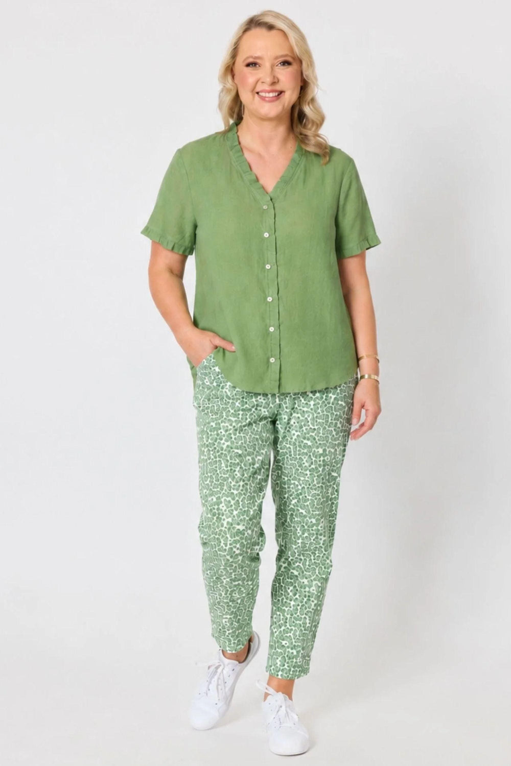 GORDON SMITH TOP AUDREY LINEN TOP - 49440GS
