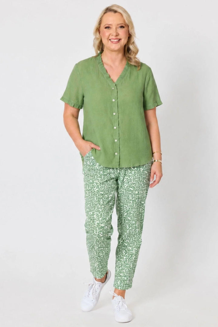 GORDON SMITH TOP AUDREY LINEN TOP - 49440GS