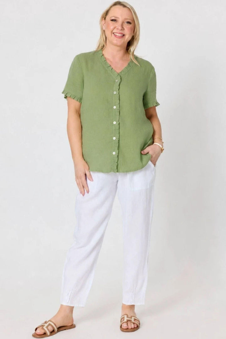 GORDON SMITH TOP AUDREY LINEN TOP - 49440GS