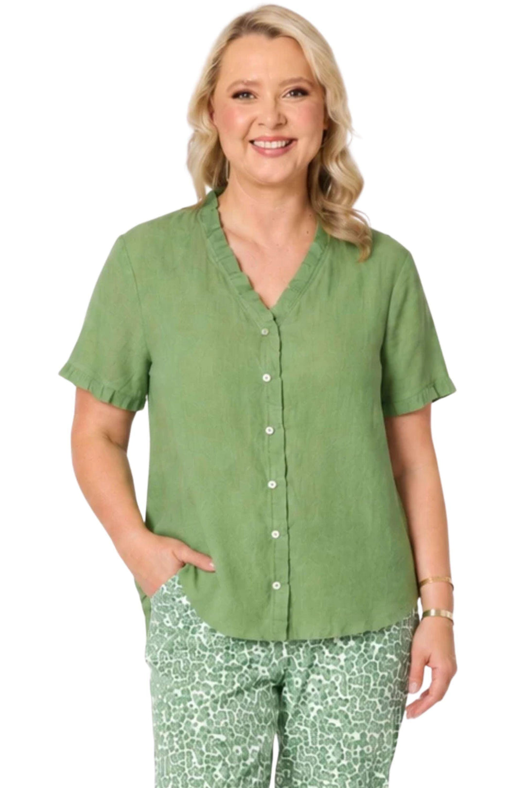 GORDON SMITH TOP AUDREY LINEN TOP - 49440GS