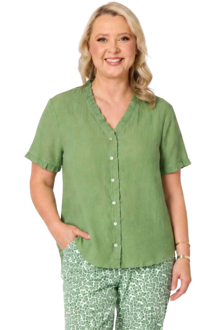 GORDON SMITH TOP AUDREY LINEN TOP - 49440GS