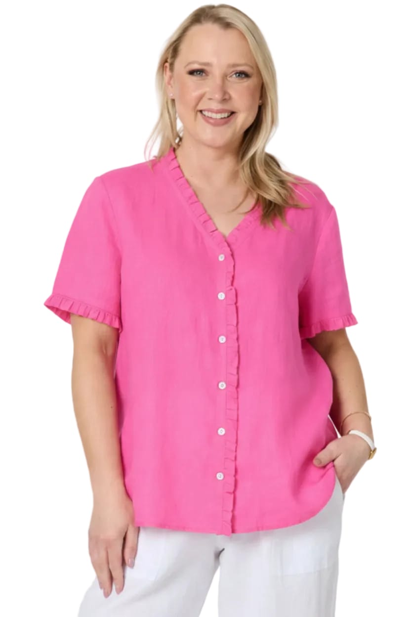 GORDON SMITH TOP AUDREY LINEN TOP - 49440GS