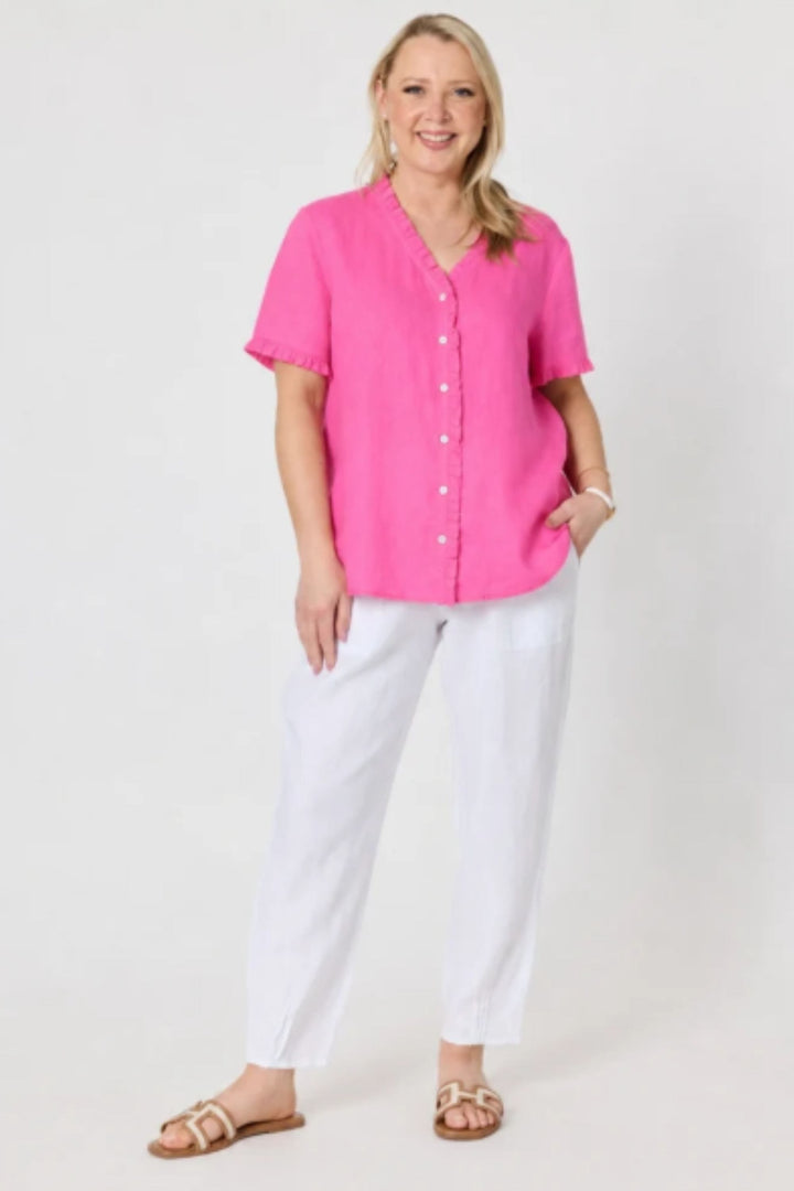 GORDON SMITH TOP AUDREY LINEN TOP - 49440GS