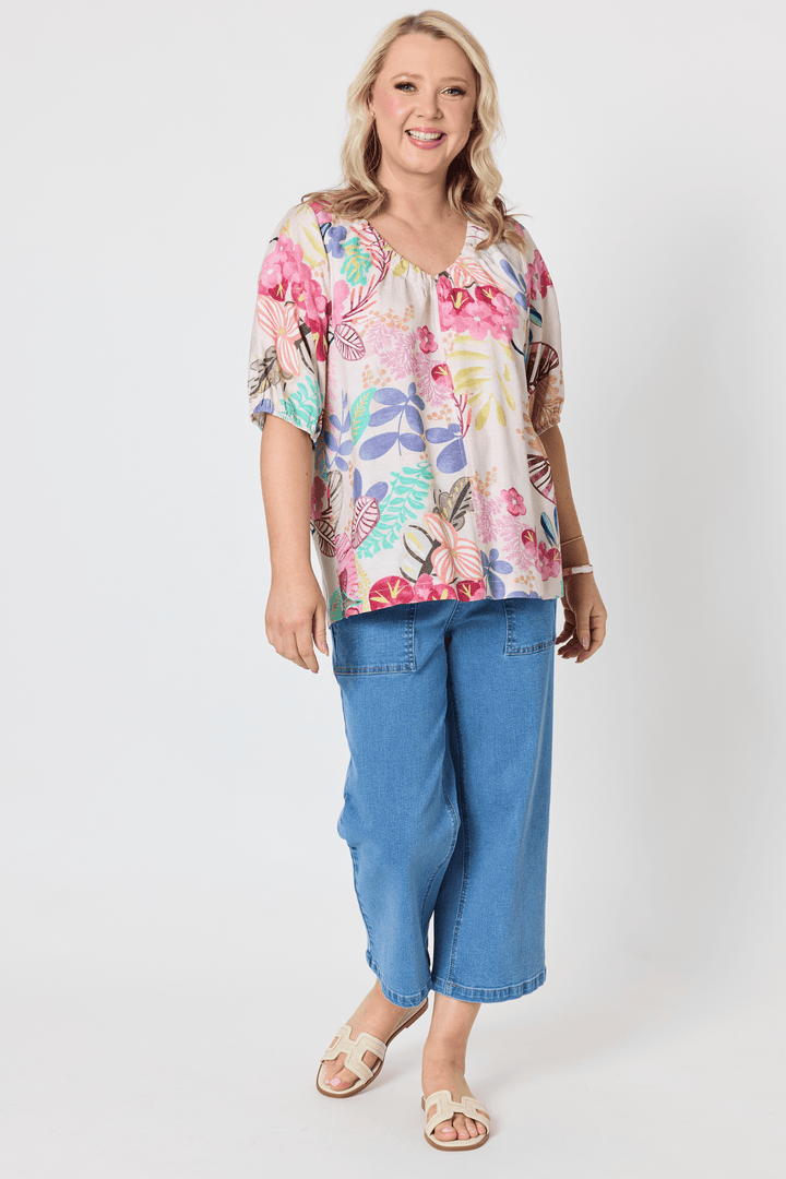 GORDON SMITH TOP DESERT ROSE PRINT TOP - 49480GS