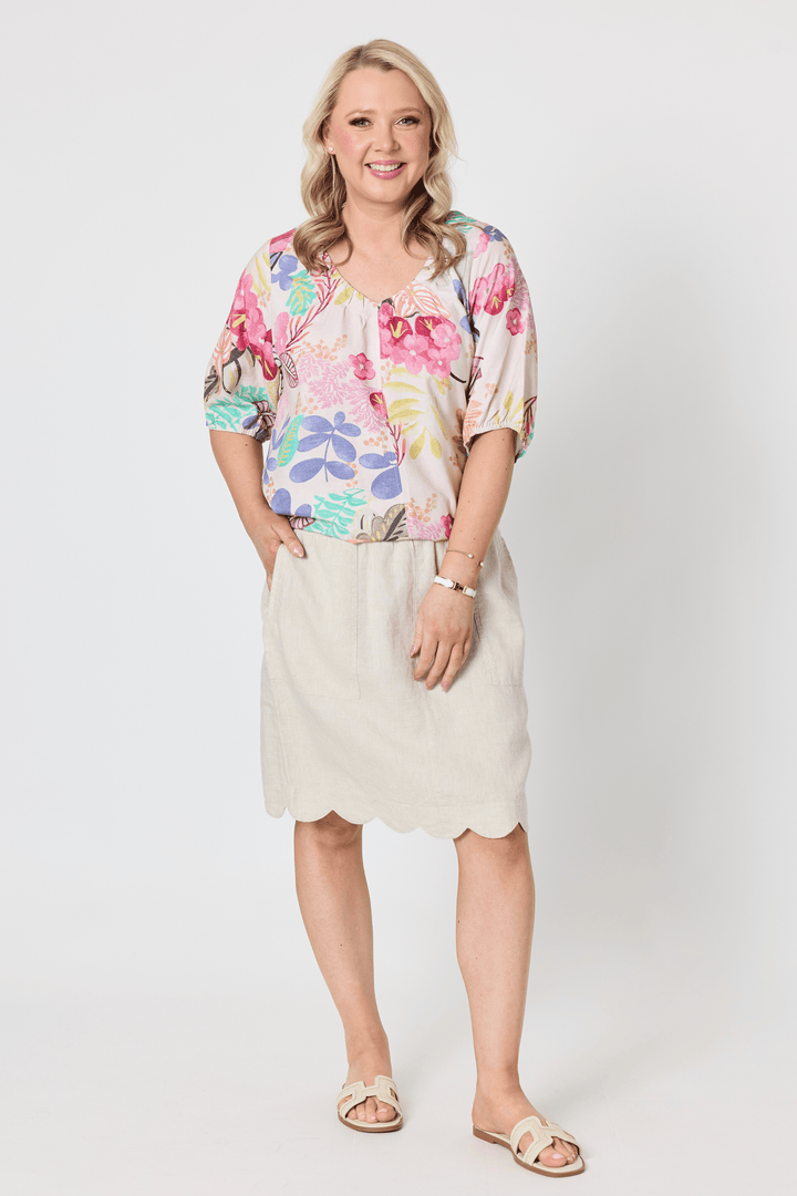 GORDON SMITH TOP DESERT ROSE PRINT TOP - 49480GS
