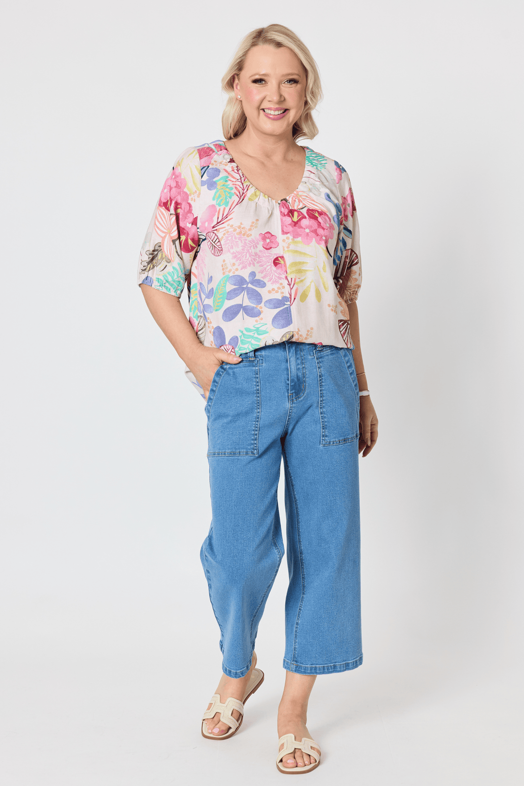 GORDON SMITH TOP DESERT ROSE PRINT TOP - 49480GS