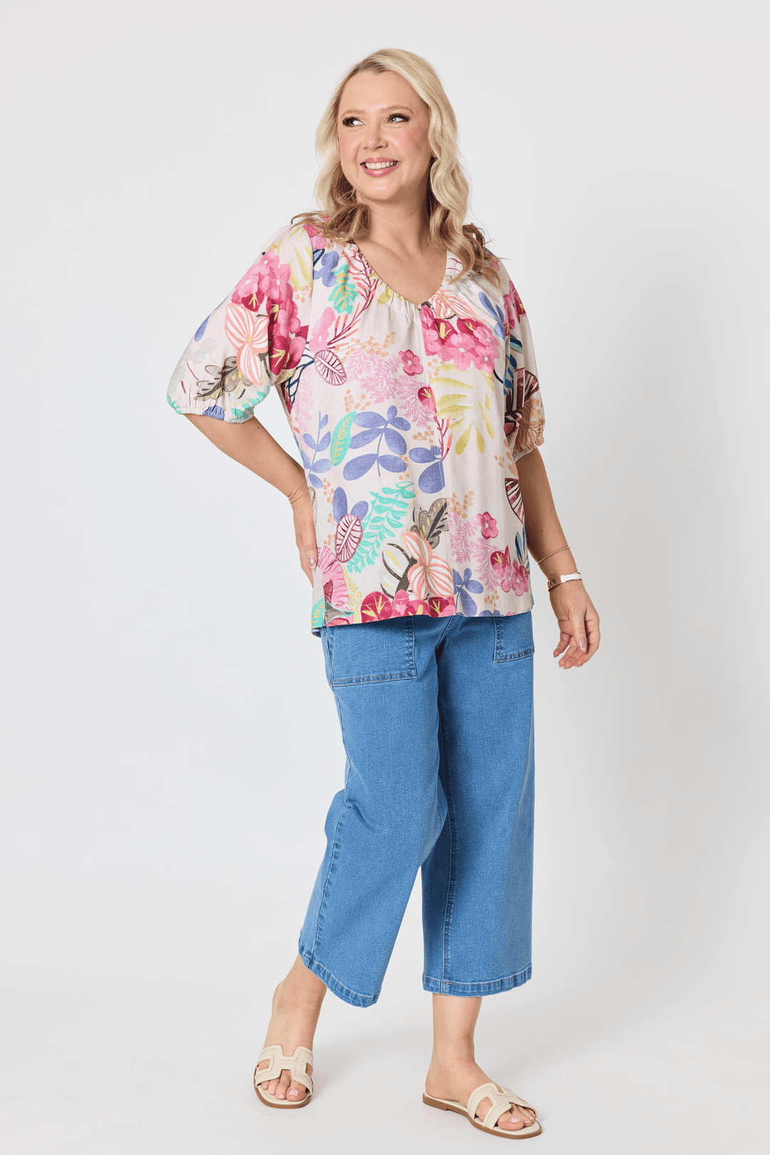 GORDON SMITH TOP DESERT ROSE PRINT TOP - 49480GS