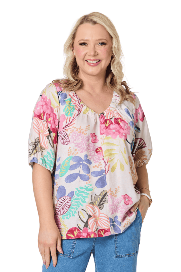 GORDON SMITH TOP DESERT ROSE PRINT TOP - 49480GS