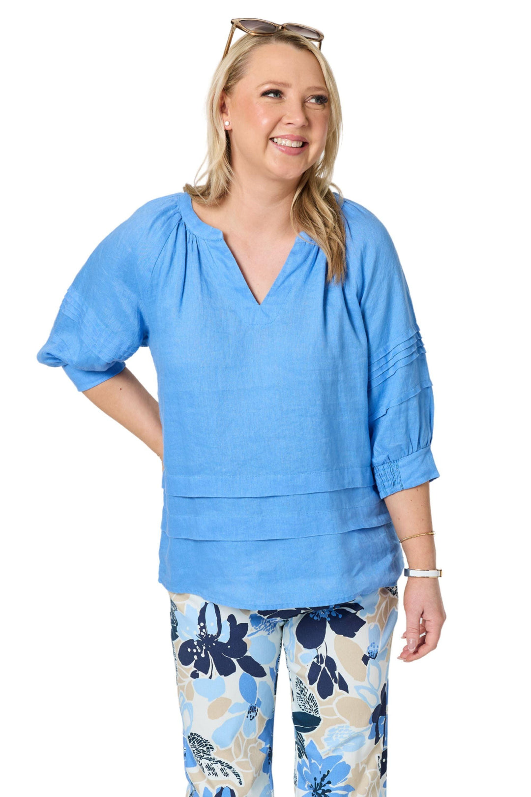 GORDON SMITH TOP KATE LINEN TOP - 49541GS