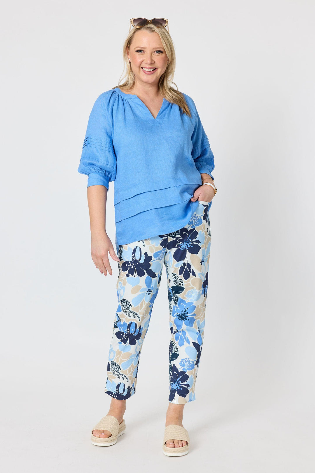 GORDON SMITH TOP KATE LINEN TOP - 49541GS