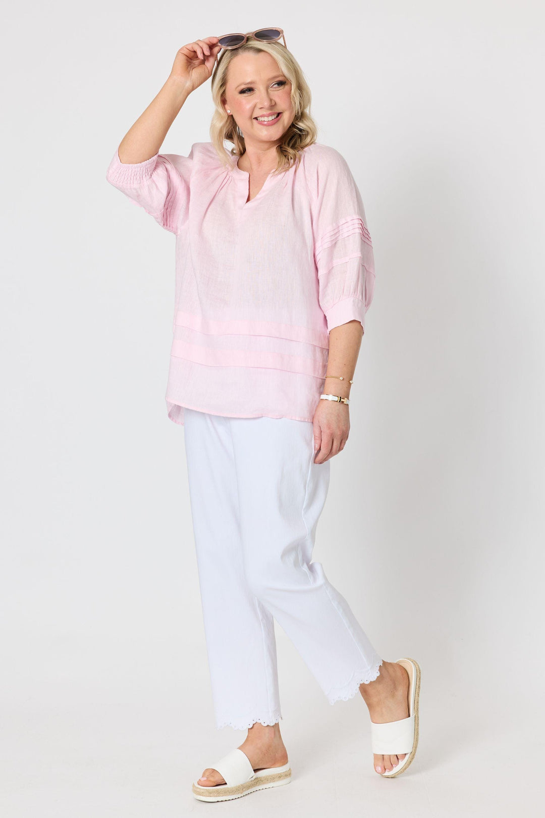GORDON SMITH TOP KATE LINEN TOP - 49541GS