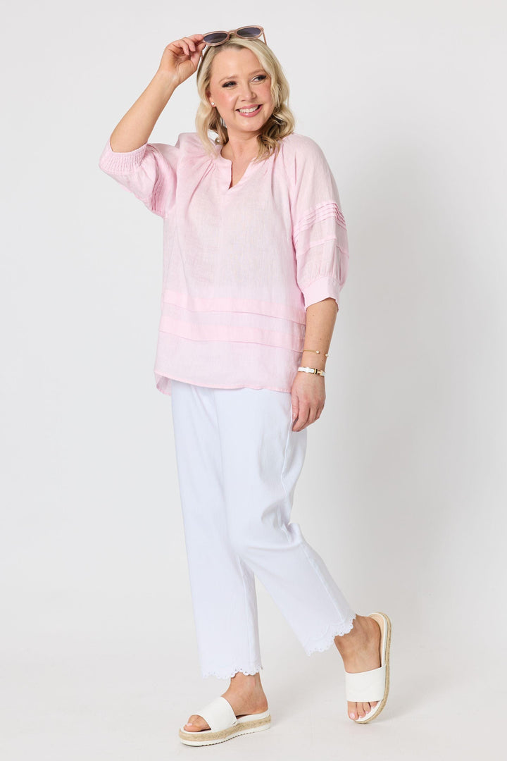 GORDON SMITH TOP KATE LINEN TOP - 49541GS