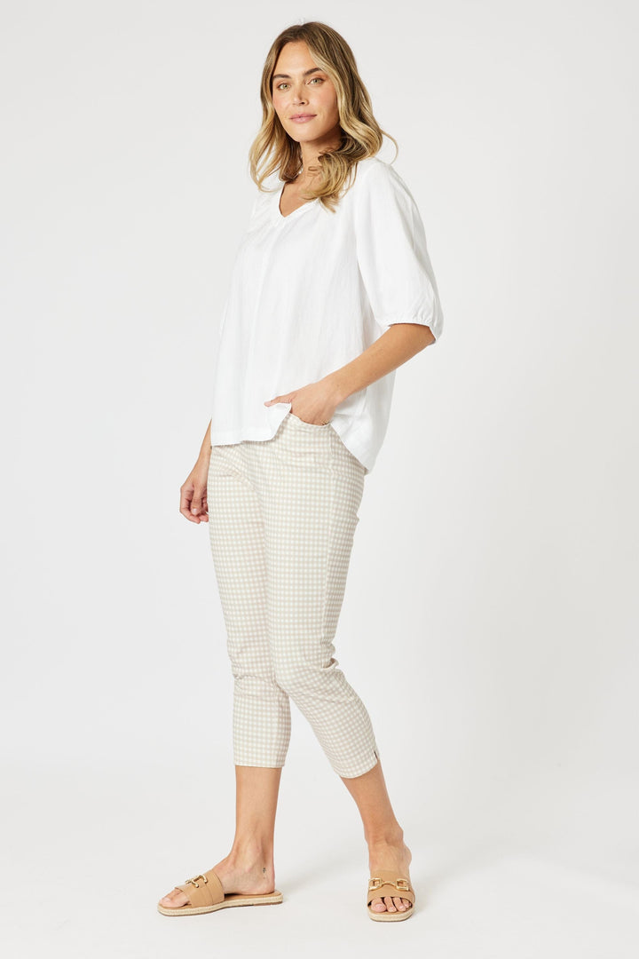 GORDON SMITH TOP LINO V NECK TOP - 48258GS
