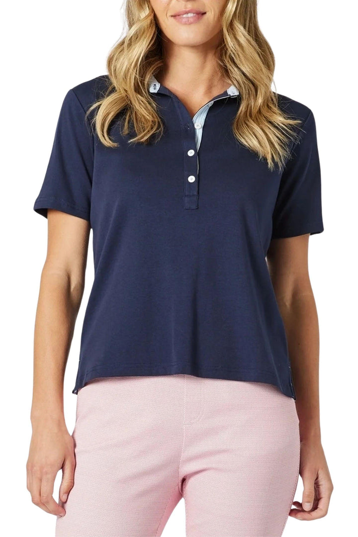 GORDON SMITH TOP XS / NAVY CLASSIC RIB POLO - 48211GS