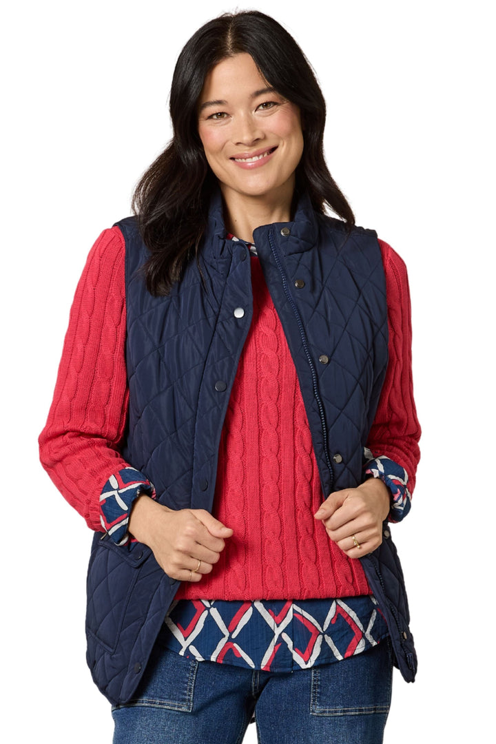 GORDON SMITH VEST 8 / NAVY HAMPTON QUILTED VEST - 48565GS