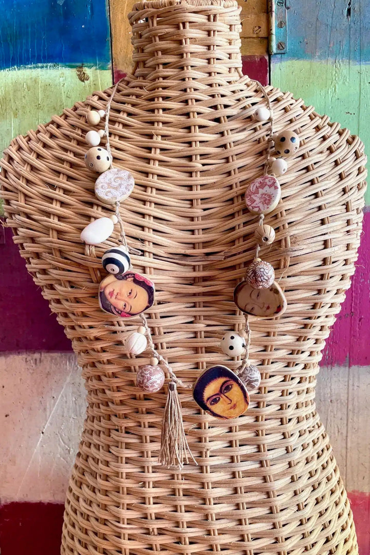 GYPSIANA SCARF NATURAL BOBBLE NECKLACE - BOBN