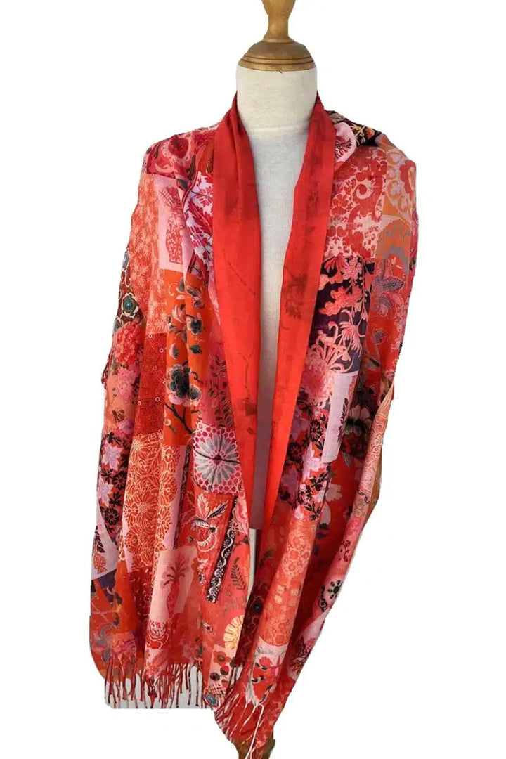 GYPSIANA SCARF ORANGE DOUBLE SIDED WRAP - DSW